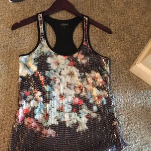 Express sequin floral top